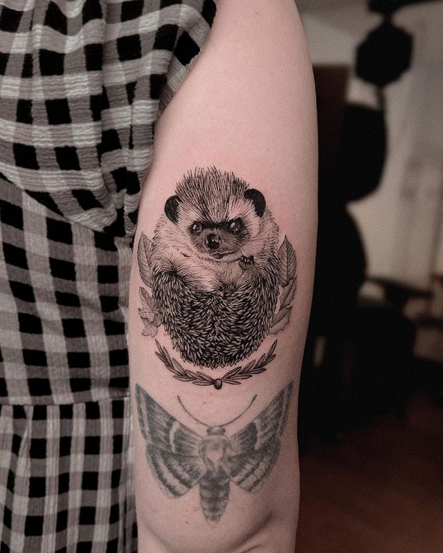 hedgehog tattoo - IG romulotatts