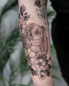 Hedgehog tattoo - IG meganbirdtattoo