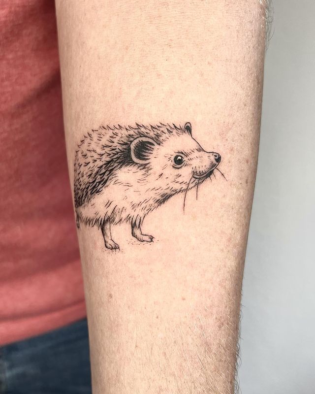 hedgehog tattoo - IG ruthfrancestattoo