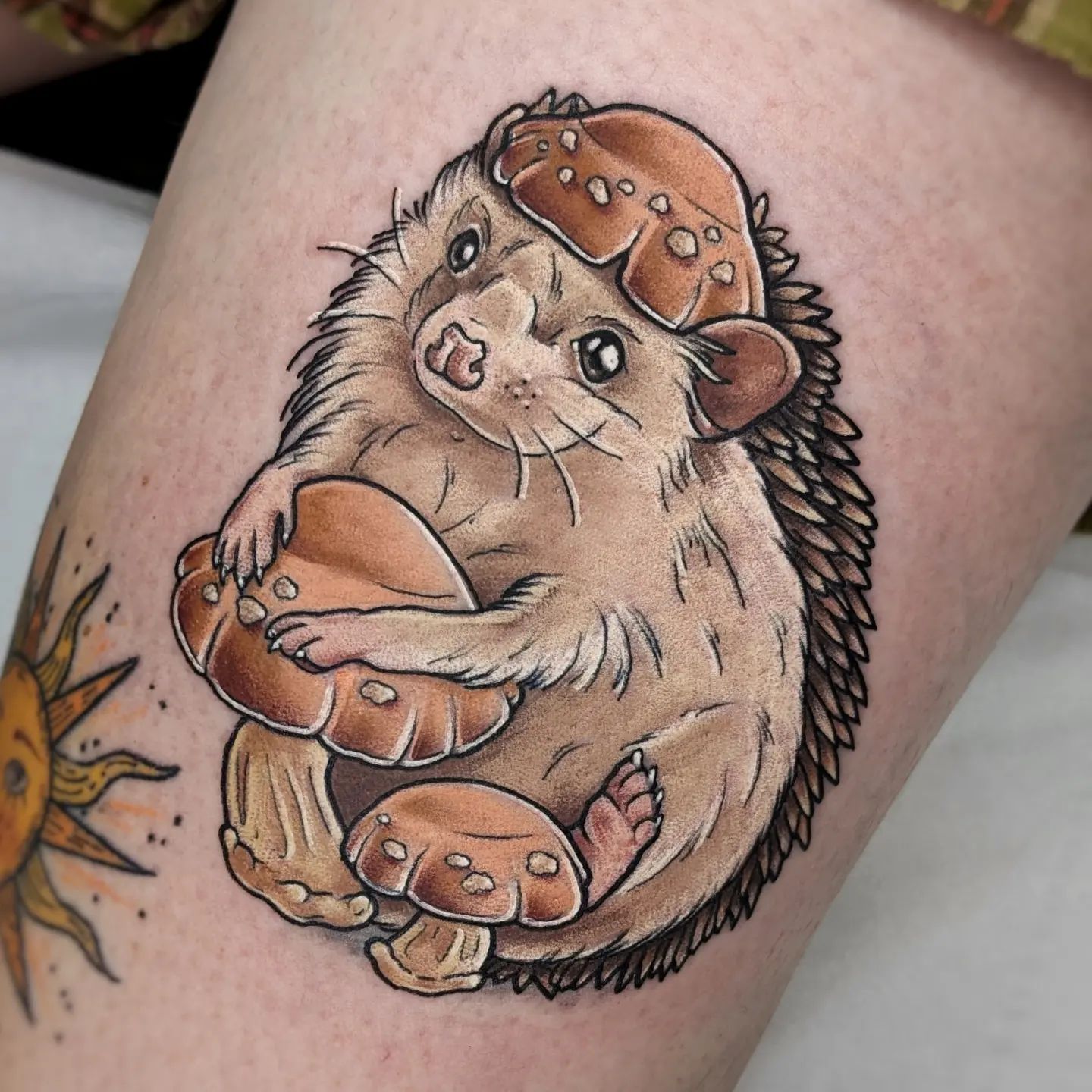 hedgehog tattoo - IG seasononetattoo