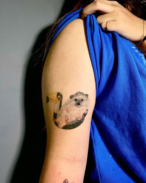 Hedgehog tattoo - IG needle_trace_tattoo_taiwan